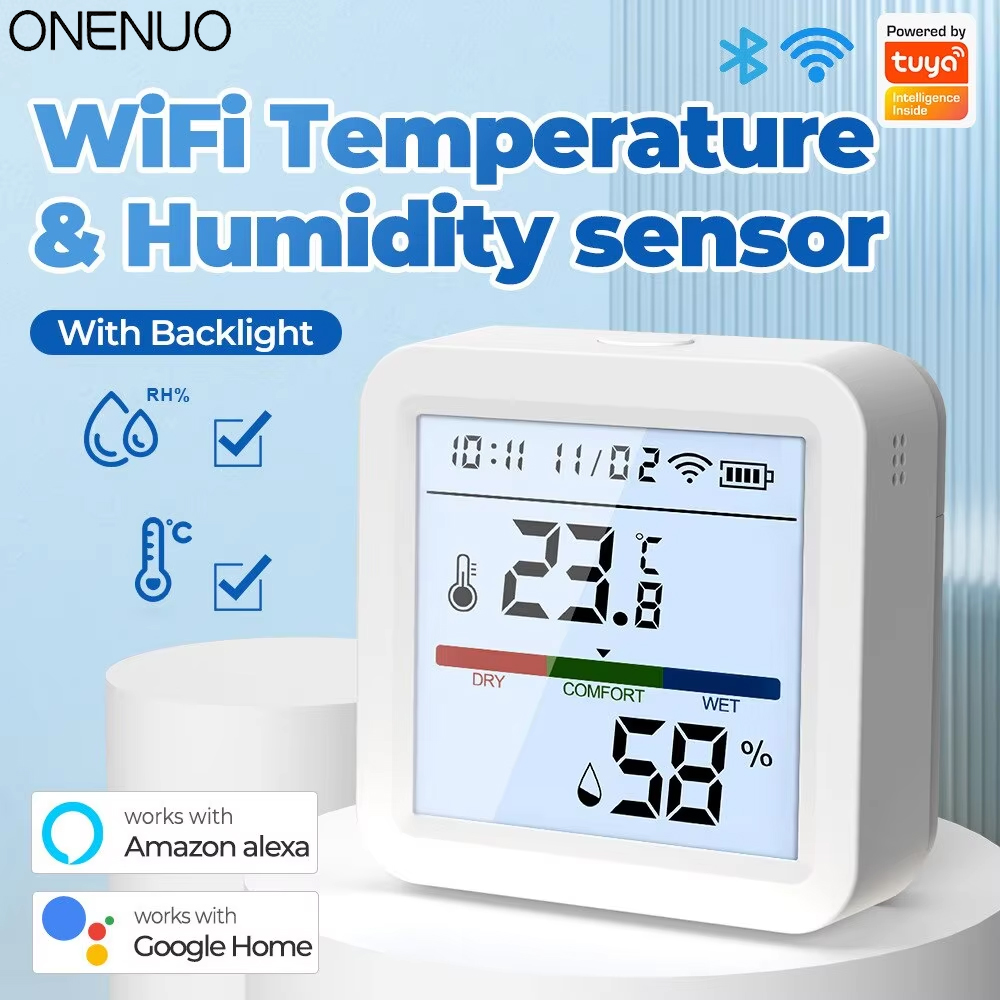 Digital Hygrometer Probe - トゥヤ新機能wifi温度湿度センサースマートライフバックライトハイグロメーター温度センサーサポートalexa googleホームアシスタント