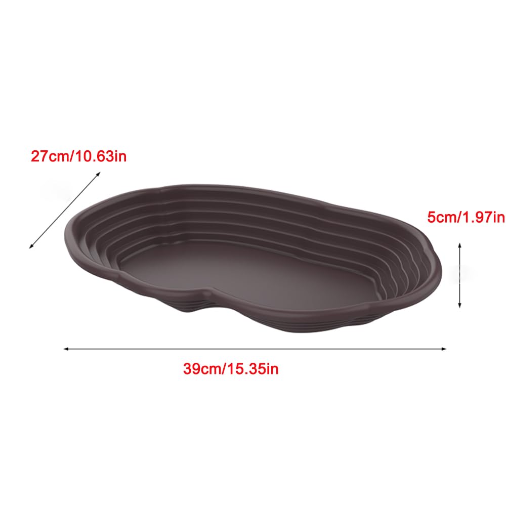 Water Dish Reptile - 爬虫類用バスディッシュ 両生類の生息地 爬虫類用カメ用フィーダー 水と餌のボウル ビアデッドドラゴンやカメ用の餌入れ