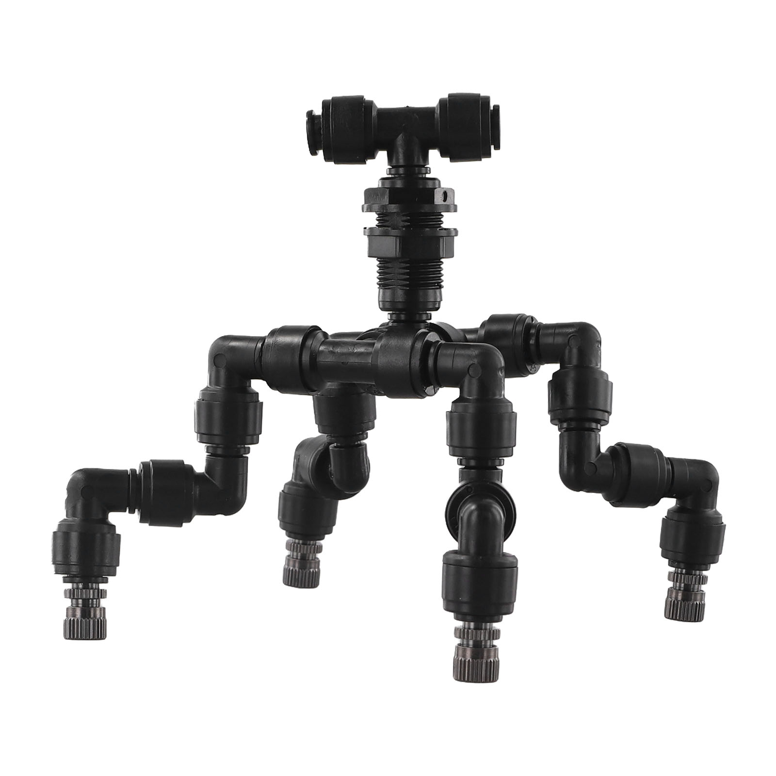 Misting Nozzle Reptile - 黒色プラスチック製360度回転ミストノズル、調整可能なスプリンクラーヘッド、爬虫類テラリウム用噴霧器、加湿・灌漑用フィッティング