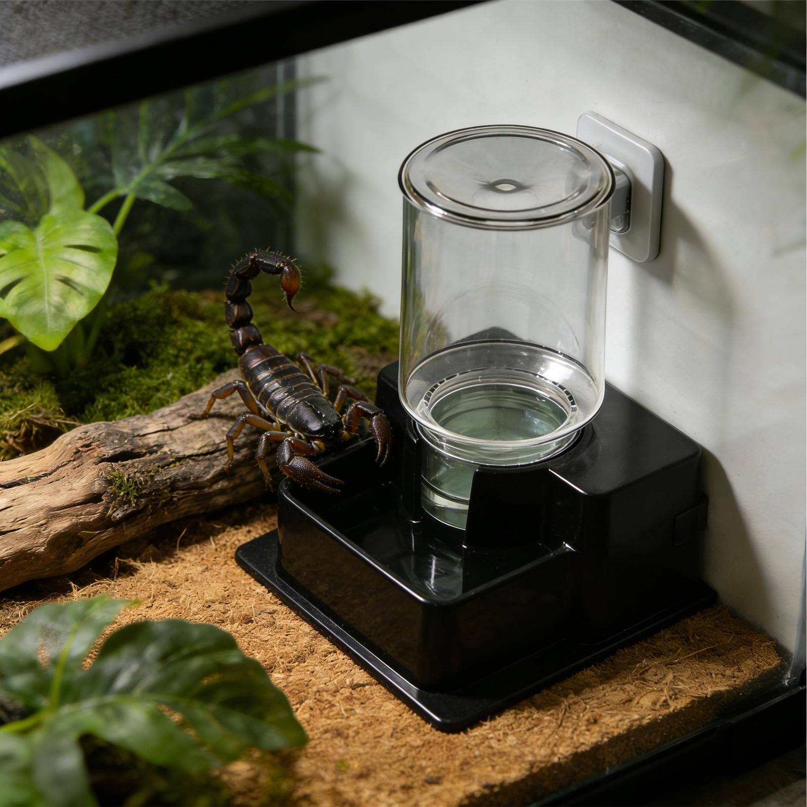 Water Dish Reptile - 自動爬虫類給水器 再利用可能な容器 クリエイティブな給餌ステーション 装飾品 ヘビ、カメ、ヤモリ用の飲水ツール