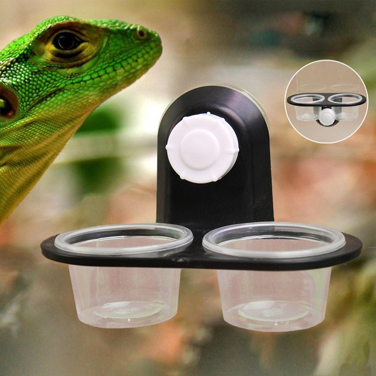 Water Dish Reptile - ヤモリ用フードディッシュ ヤモリ用給餌カップ ディスペンサー 便利な清掃性 耐久性のある4カップトレイ付き タランチュラ