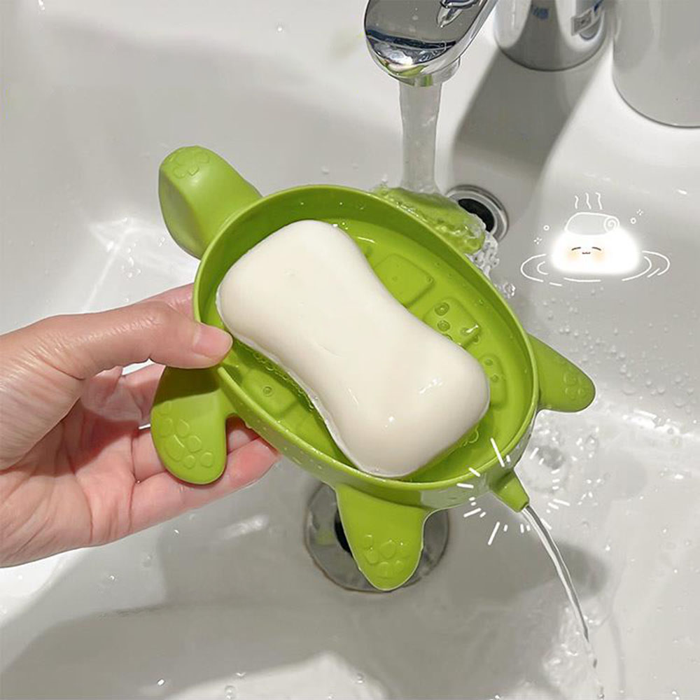 Water Dish Reptile - タートル排水ソープボックス漫画タートルソープホルダー、クリエイティブタートルソープボックス排水ソープホルダーソープボックス水が蓄積しない