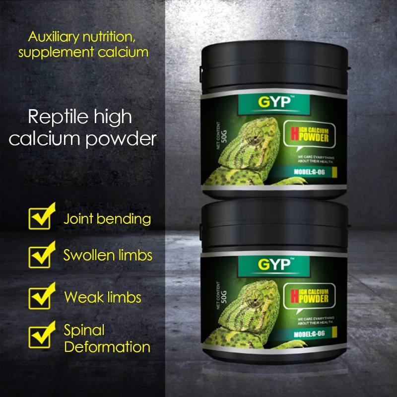 Calcium Powder Reptile - 登山ペット爬虫類高カルシウム粉末陸上トカゲカメカメレオン角のあるカエルヤモリヘビサプリメントカルシウムイグアナ