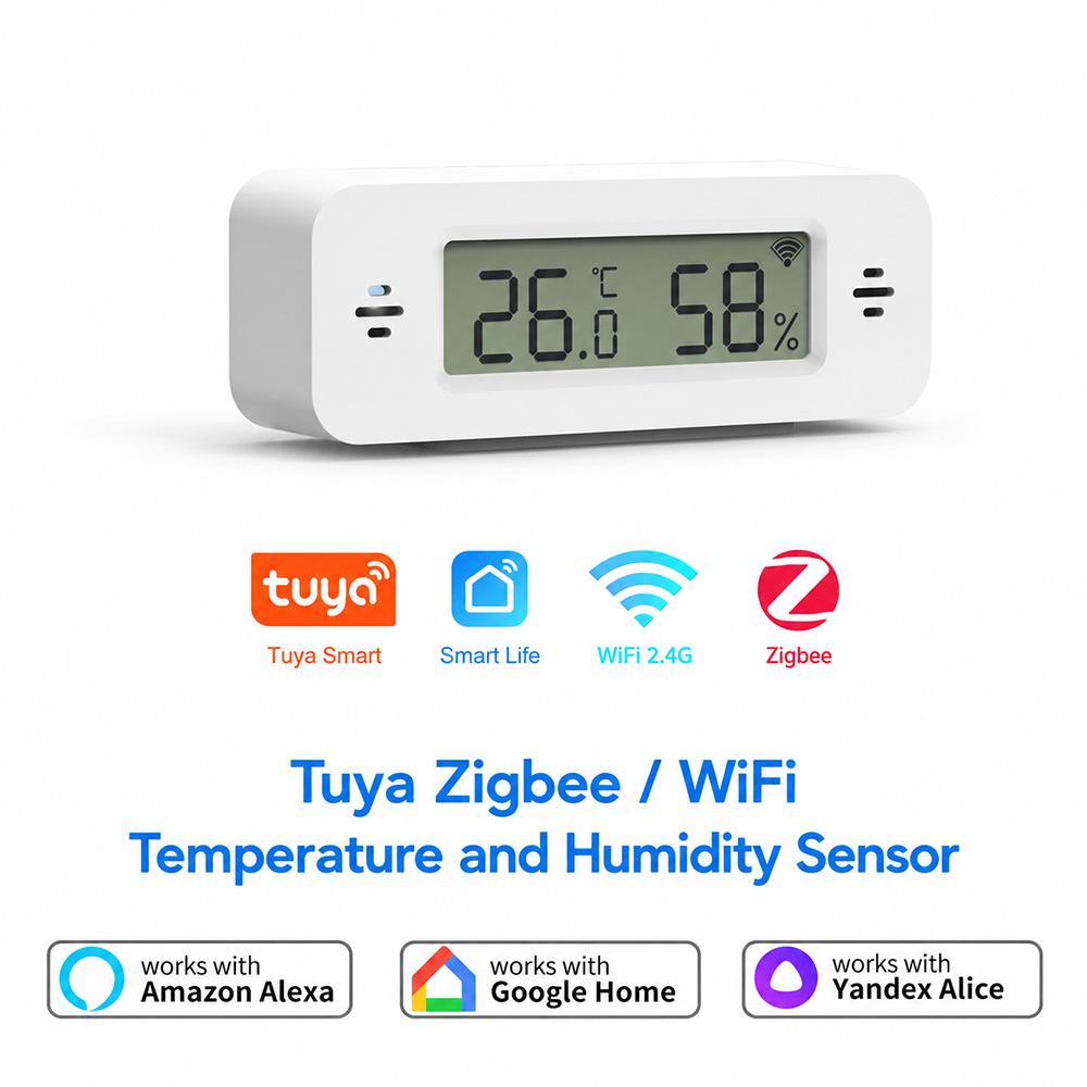 Digital Hygrometer Probe - Tuya Zigbee WiFi ミニ温度&湿度センサー スマートホーム温度計 湿度計