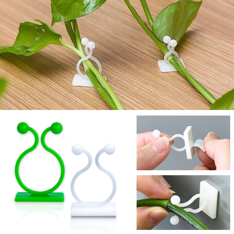 Vine Climbing Plastic - 植物の壁登り用自己粘着式固定バックルフック、締め付け式固定具、つる植物用バックルフック、庭の植物の壁登り用つる植物クリップ