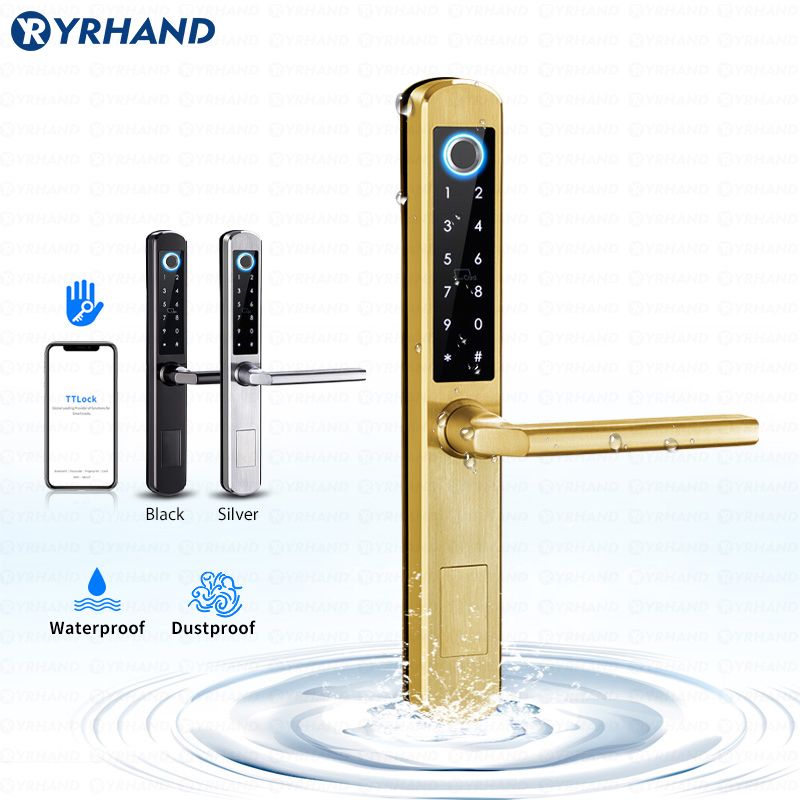 IP66 ゴールドステンレス鋼スライドガラススマートロック  - Glass Door Hinge のレビューと価格