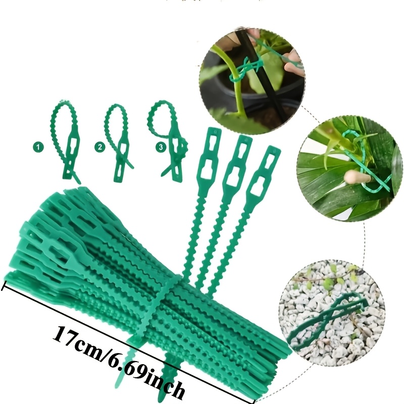 100個入り 再利用可能な調整可能な植物結束バンド、つる性植 - Vine Climbing Plastic のレビューと価格