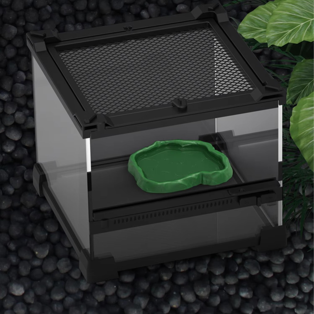 新しいABS樹脂製爬虫類用給餌ボウル、石模様の模造岩デザイン - Water Dish Reptile のレビューと価格
