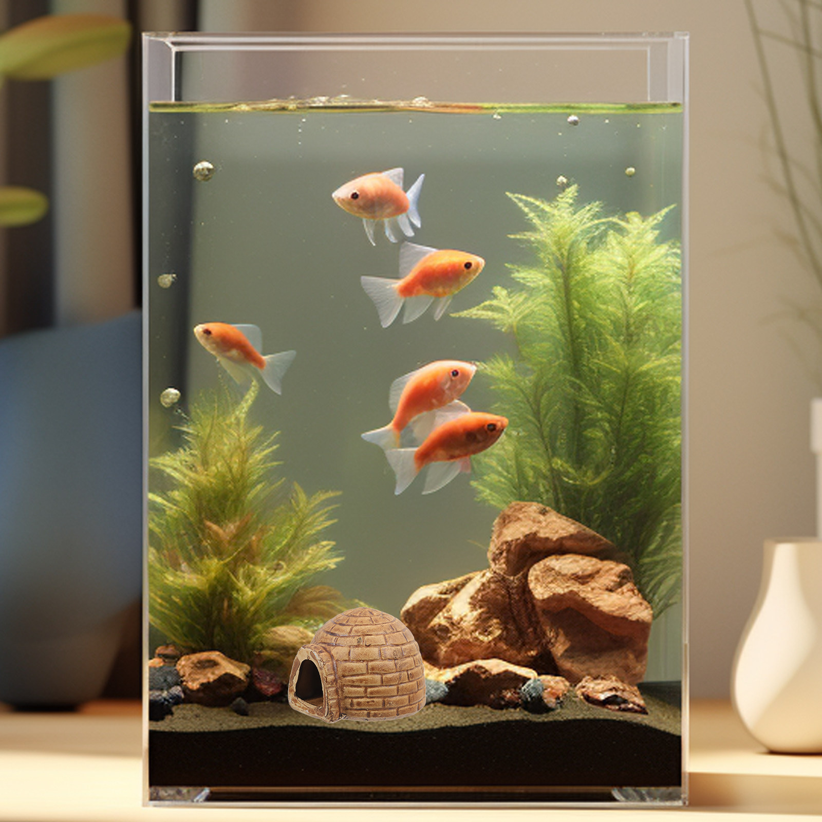 プレミアムセラミック製水槽用隠れ家 魚、エビ、爬虫類用 プレ - Hide Cave Ceramic のレビューと価格