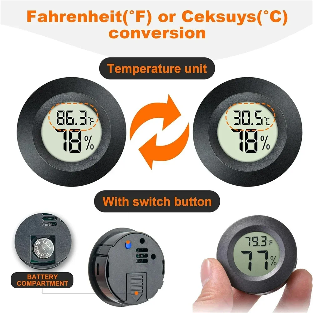 ミニラウンドデジタル温度計湿度計高精度電子温度湿度モニターポ - Digital Hygrometer Probe のレビューと価格