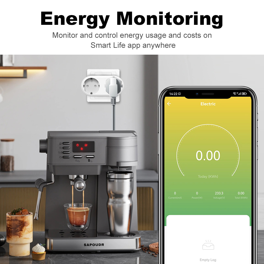 WiFiスマートプラグ デュアルコンセント 16A EU 2 - Timer Dual Outlet のレビューと価格
