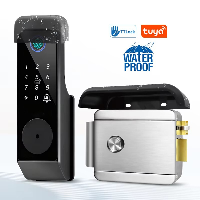 防水指紋ロック Tuya Wifi リモートコントロール B - Glass Door Hinge のレビューと価格