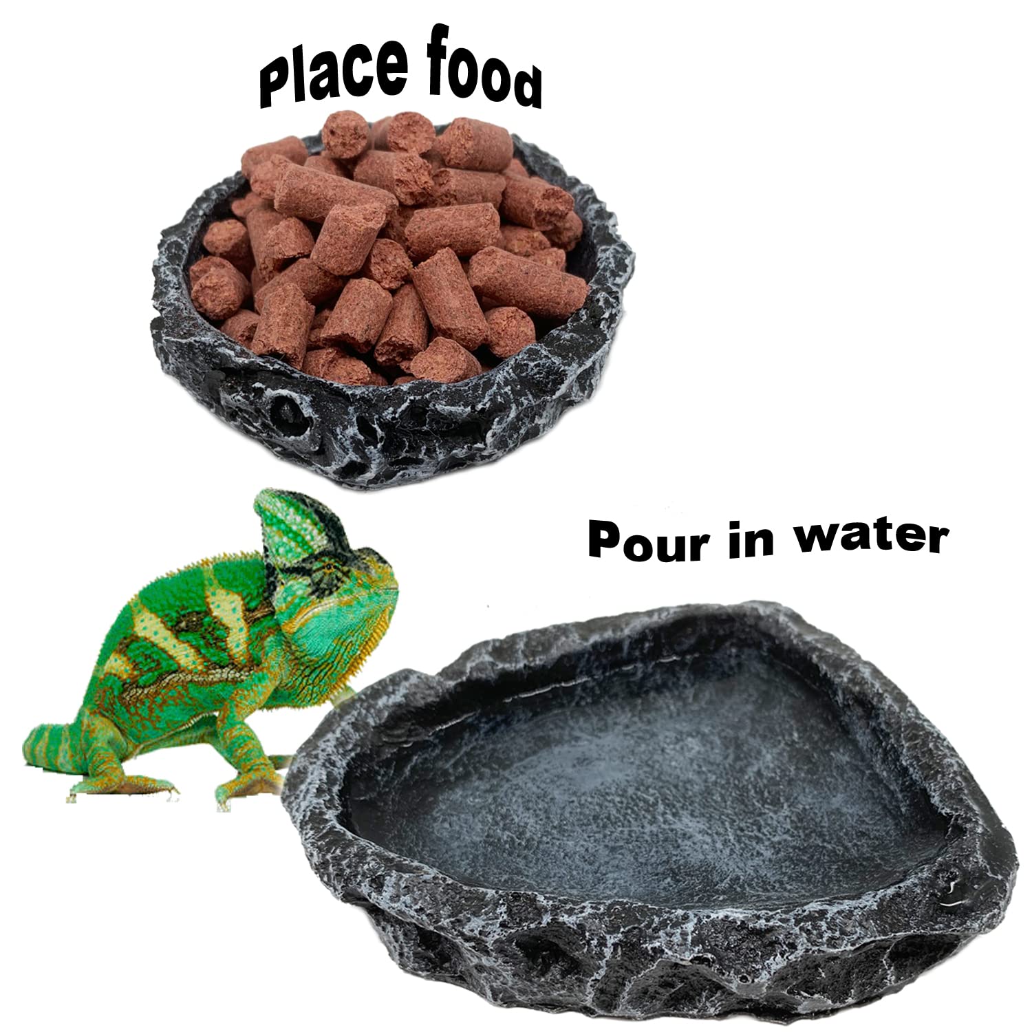 1/2パック爬虫類用餌入れコーナーボウル、爬虫類用給水器フー - Water Dish Reptile のレビューと価格