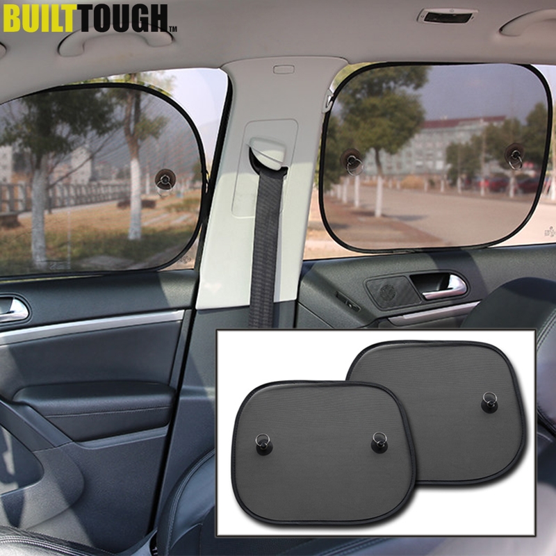 高品質の黒い車の日よけ,2個,リアウィンドウ,サンバイザー, - Screen Top Mesh のレビューと価格