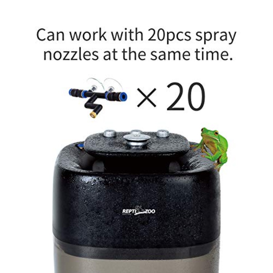 爬虫類テラリウム加湿器：10Lタンク、ステンレス製、黒色、超 - Misting Nozzle Reptile のレビューと価格