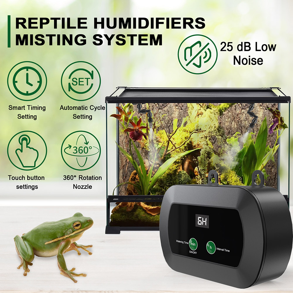 自動爬虫類ミストスプリンクラー（タイマー＆360度機能付き） - Misting Nozzle Reptile のレビューと価格