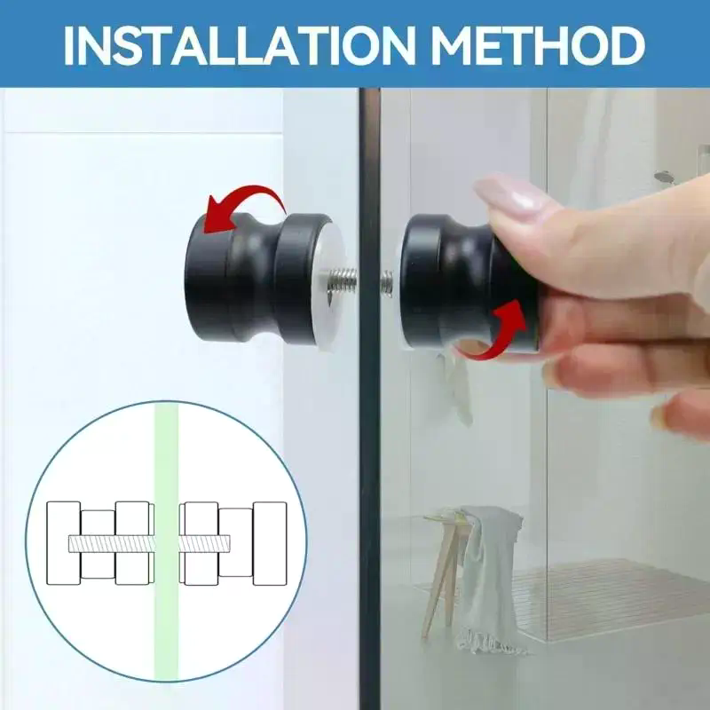スタイリッシュなシャワーガラスドアハンドル、スライド式シャワ - Glass Door Hinge のレビューと価格