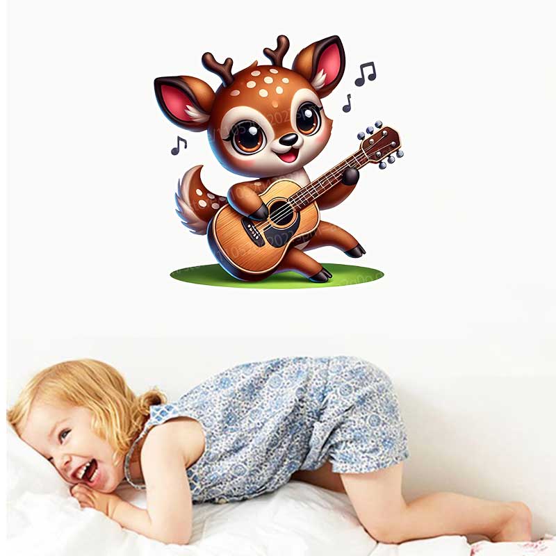 かわいい鹿の壁のステッカー自己粘着壁紙寝室子供部屋動物壁画背 - Pvc Panel Background のレビューと価格