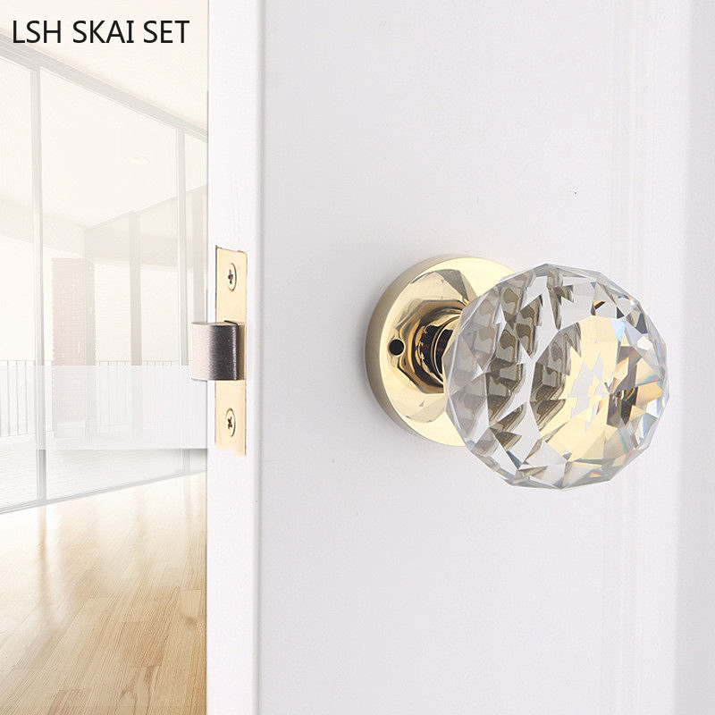クリスタルガラスグローブハンドルロックライト高級キーレス浴室 - Glass Door Hinge のレビューと価格