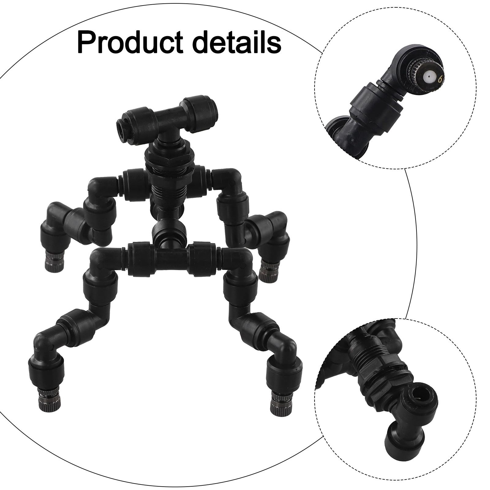 黒色プラスチック製360度回転ミストノズル、調整可能なスプリ - Misting Nozzle Reptile のレビューと価格