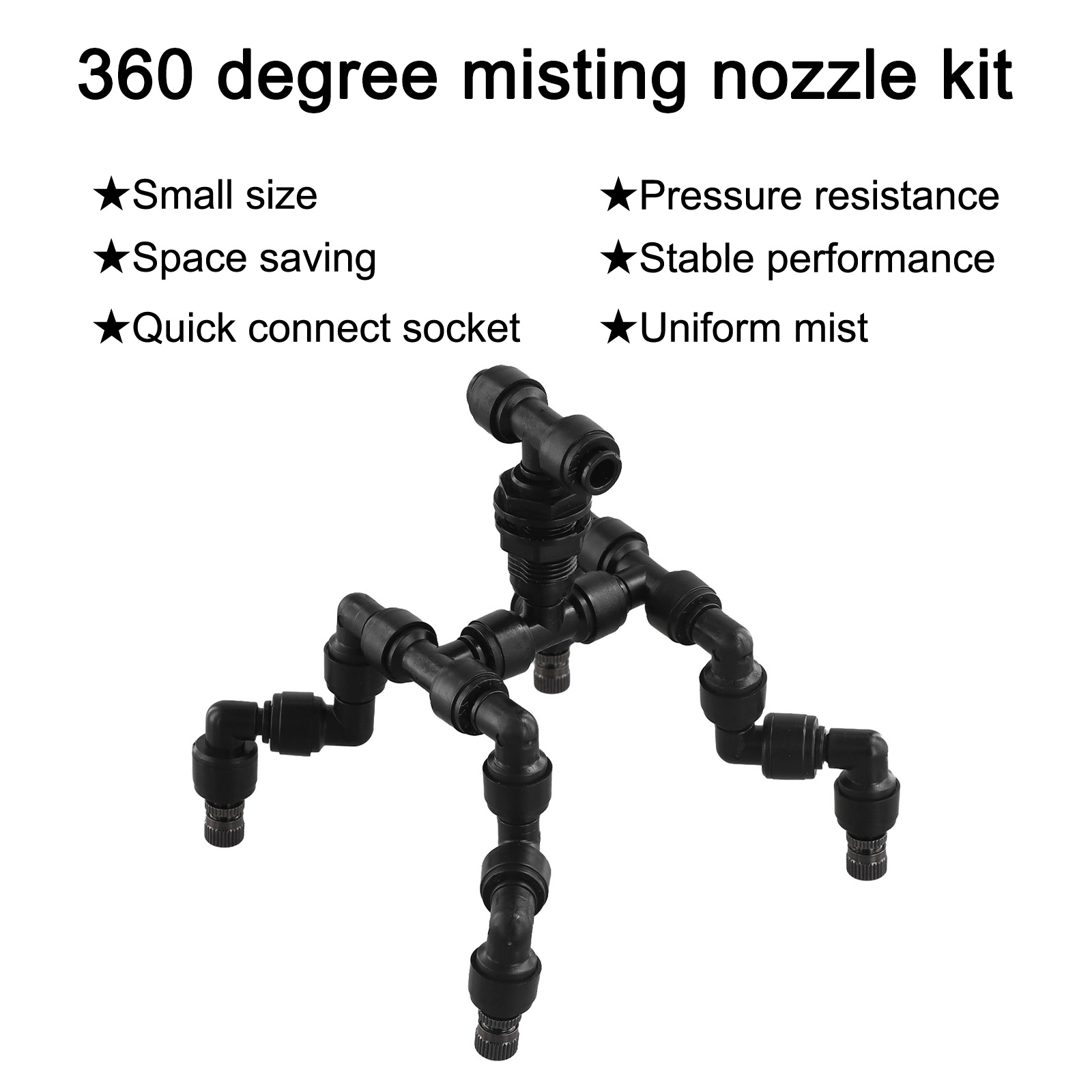 黒色プラスチック製360度回転ミストノズル、調整可能なスプリ - Misting Nozzle Reptile のレビューと価格