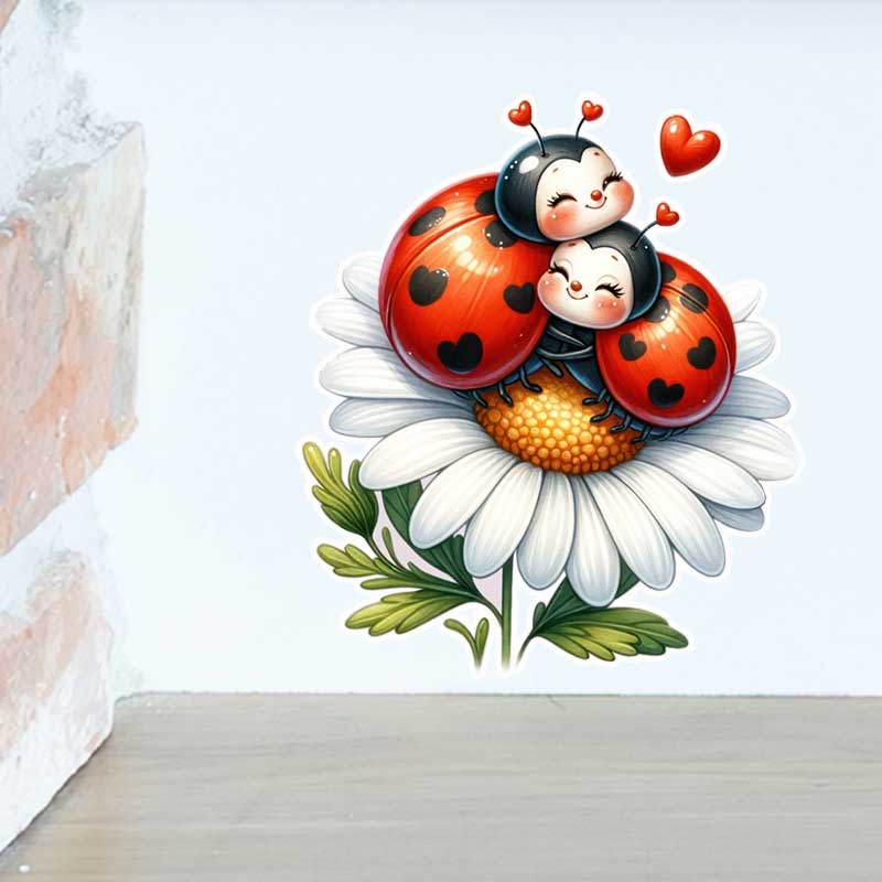 かわいいてんとう虫ウォールステッカーリビングルームのソファの - Pvc Panel Background のレビューと価格