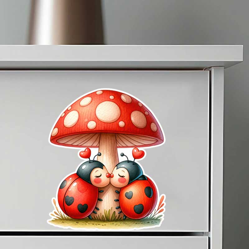 かわいいてんとう虫ウォールステッカーリビングルームのソファの - Pvc Panel Background のレビューと価格