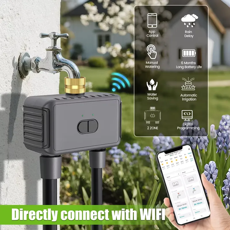 WAP01 WiFiアプリ制御 デュアルホース水タイマー ス - Timer Dual Outlet のレビューと価格