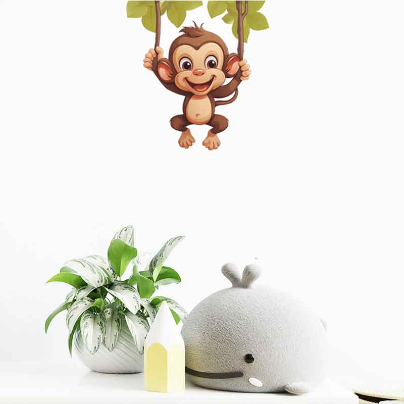 かわいい小猿のリビングルーム背景装飾ウォールステッカー 自己 - Pvc Panel Background のレビューと価格