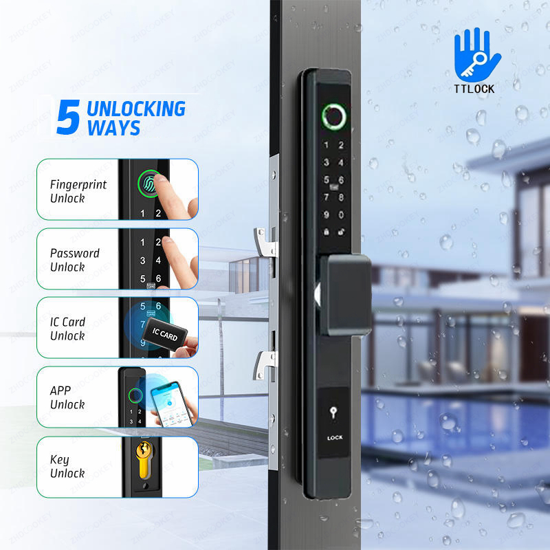 ZHDCOOKEY 生体認証デジタルドアロック 防水 TTL - Glass Door Hinge のレビューと価格