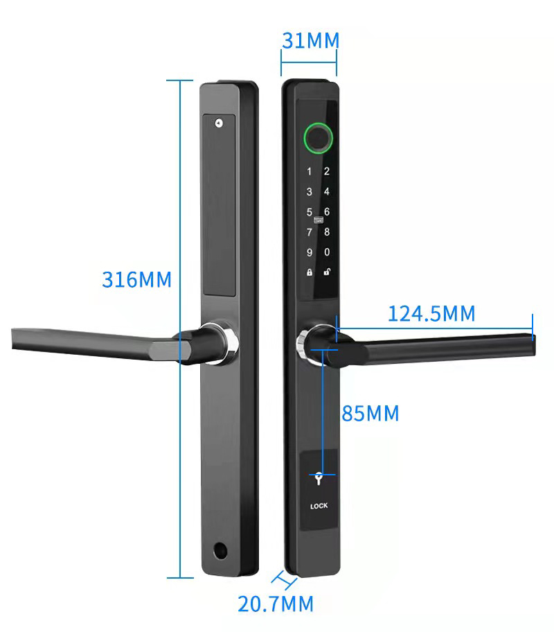 ZHDCOOKEY 生体認証デジタルドアロック 防水 TTL - Glass Door Hinge のレビューと価格