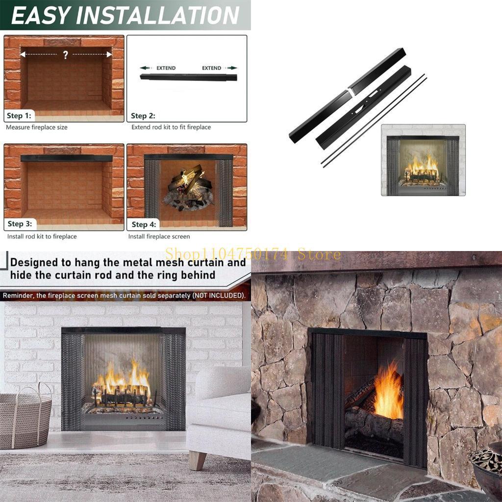 多用途の調節可能なロッドセット暖炉カーテンロッドセット暖炉に - Screen Top Mesh のレビューと価格