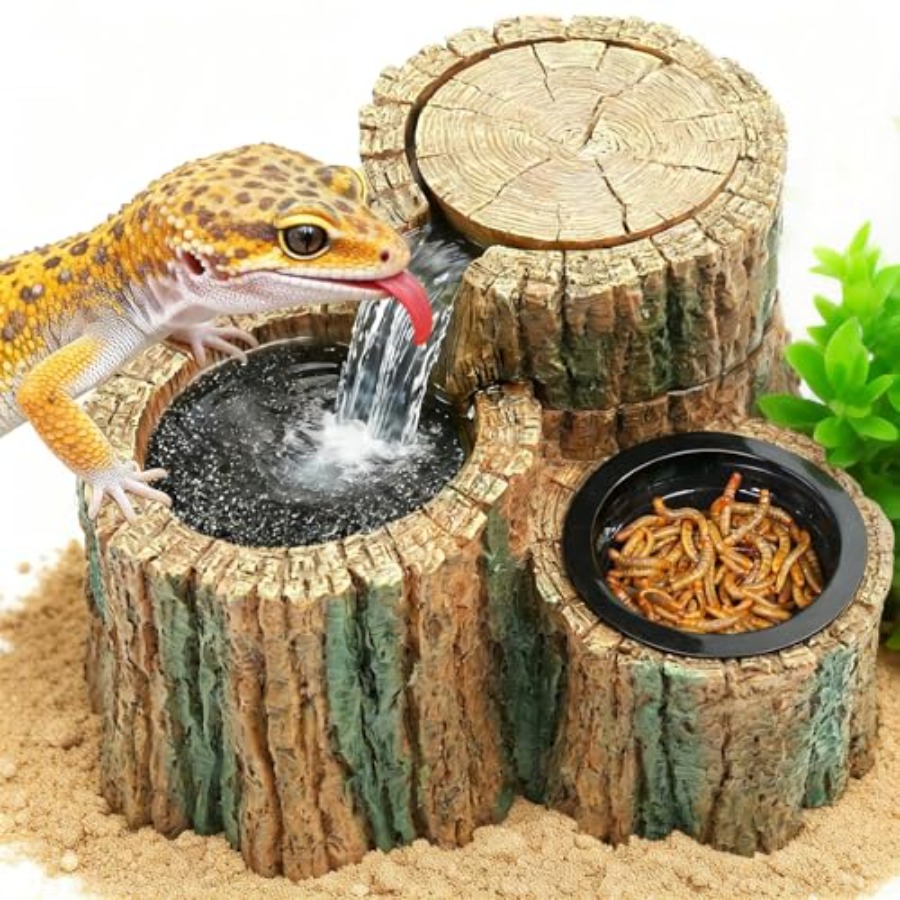 2 in 1 爬虫類用ウォーターファウンテン フードディッシ - Water Dish Reptile のレビューと価格